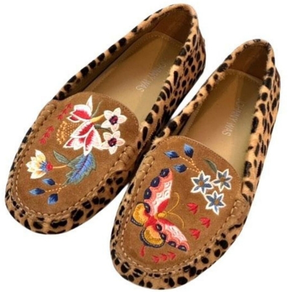 ⭐️Johnny Was Stylish Women's Embroidered Loafers - Tan